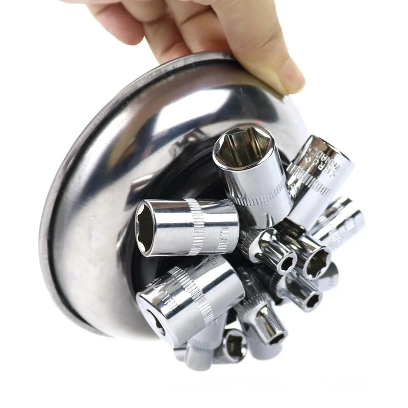 3 "/4"/6 "Vassoio magnetico Circolare Parti magnetiche Ciotola Vassoio portaoggetti per viti Vassoio per strumenti in acciaio inossidabile per strumenti con ventosa automatica
