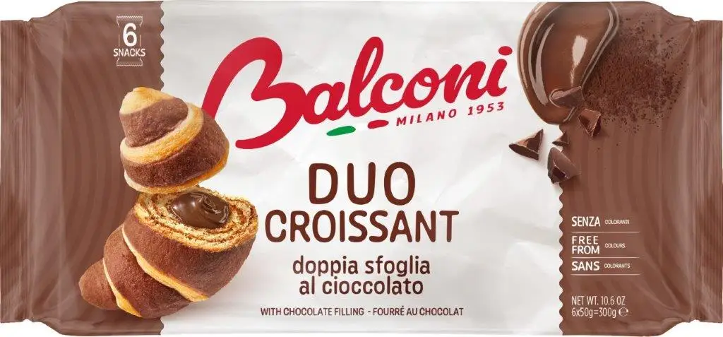 Duo Ciocco 6 Stück Schokoladen croissant 300g - Balconi