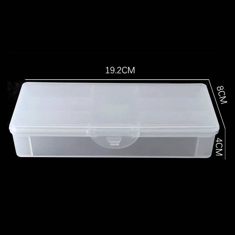 Herramienta rectangular de doble capa para decoración de uñas, caja de almacenamiento vacía, pinzas, cortaúñas, bolígrafos, limas para pulir uñas, contenedor de plástico, 1 ud.