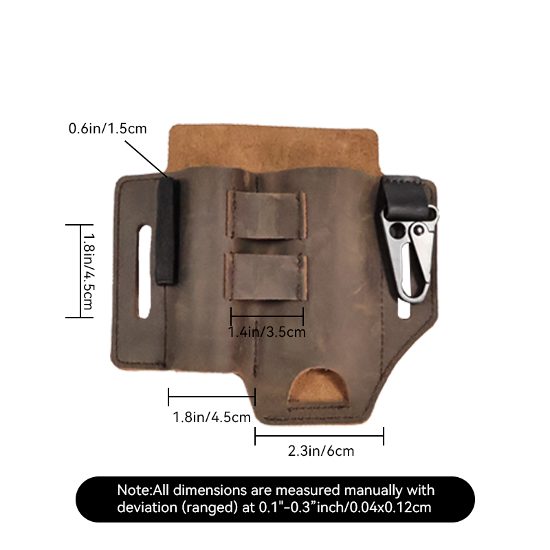 RIYAO-Couro genuíno Bainha Multitool para cinto com fivela, EDC Organizer Pouch, ferramenta de trabalho ao ar livre, saco de cintura, lanterna para homens