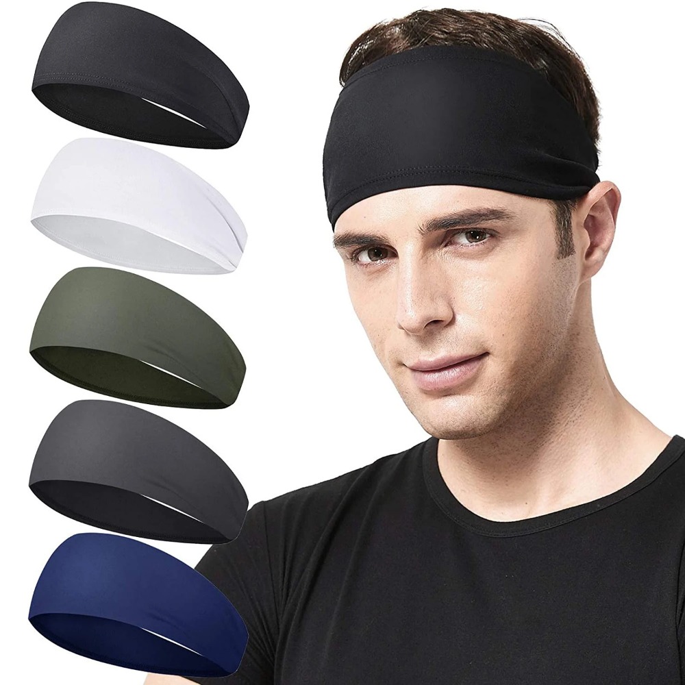 Einfarbige Sport-Stirnbänder, elastisch, rutschfest, schnell trocknend, Workout, Fitness, Yoga, Unisex, Haarband, Schweißband, Bandana, Haar-Accessoires