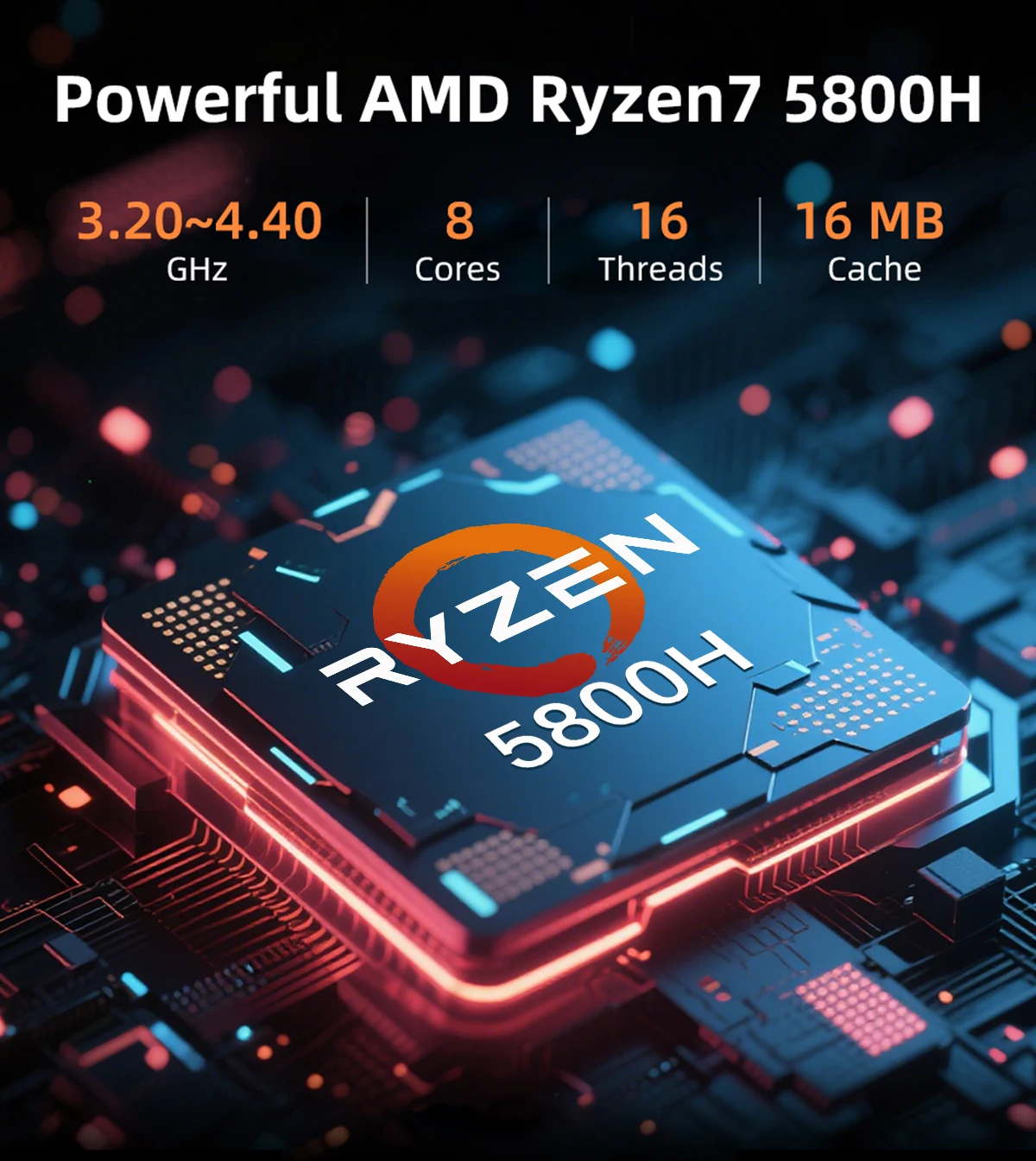 MLLSE G5 Pro Mini PC AMD Ryzen 7 5800H 16GB RAM 512GB SSD 6 BT5.2 Windows 11 Mini computer da tavolo per giochi e lavoro