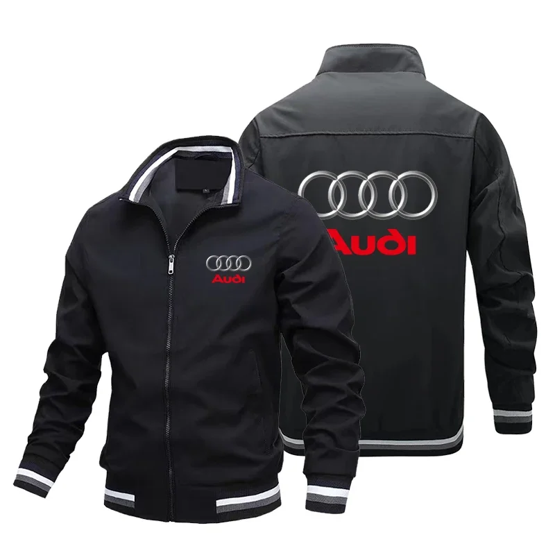 Новинка 2025, мужская куртка Audi, мотоциклетная куртка с логотипом автомобиля, повседневная модная ветровка для мотокросса, мужская одежда, байкерская куртка, пальто