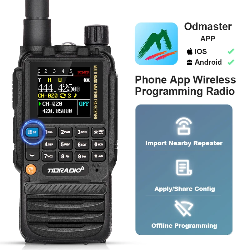 TIDRADIO H3 Long Range Walkie Talkie Telefon APP Drahtlose Programmierung Air Band Ham Zwei Weg Radio USB Typ-C Programmierung & Ladung