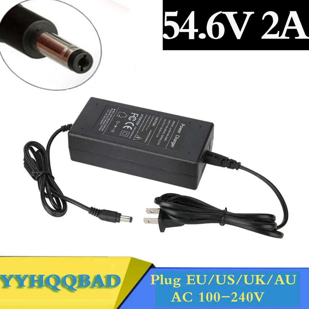 54.6V 2A  charger for 48V li-ion Battery charger DC Socket/connector for 48V 13S Lithium Ebike battery
