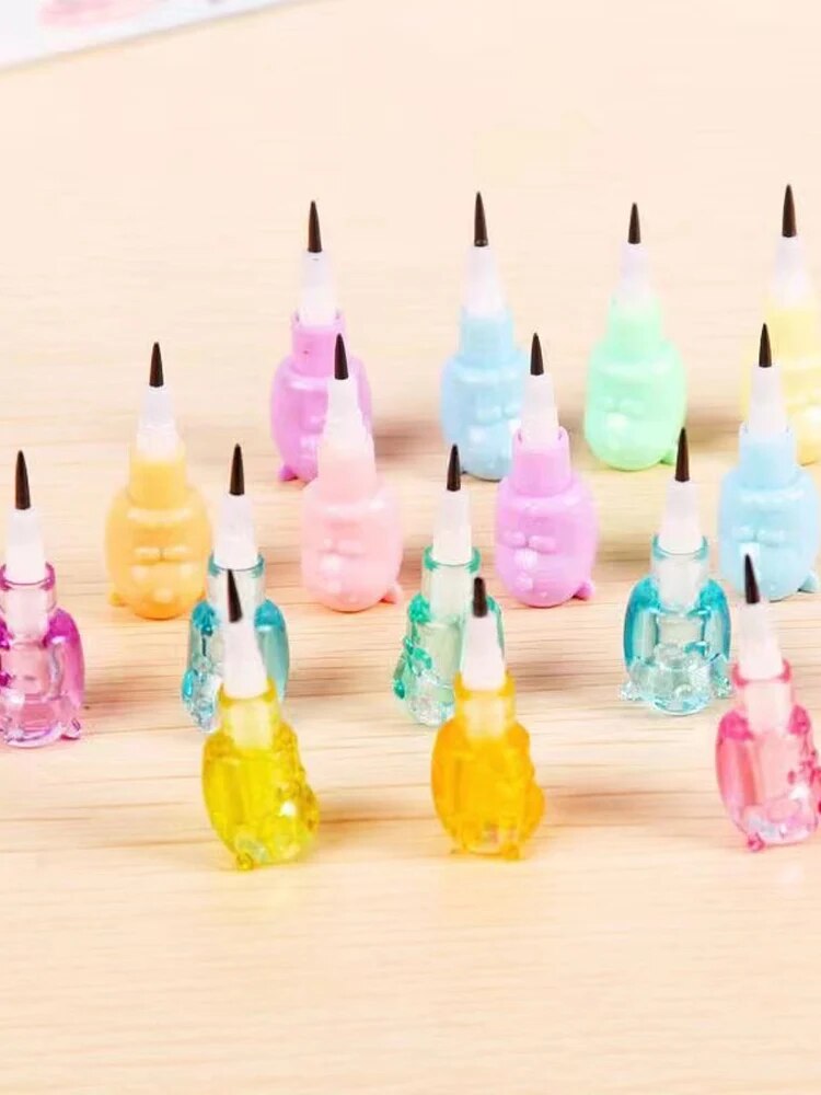 2pcs/Set Cute Bear Non Sharpening Mechanical Pencil Student Writing Pen School Office Supplies Pencil Stationery Gifts