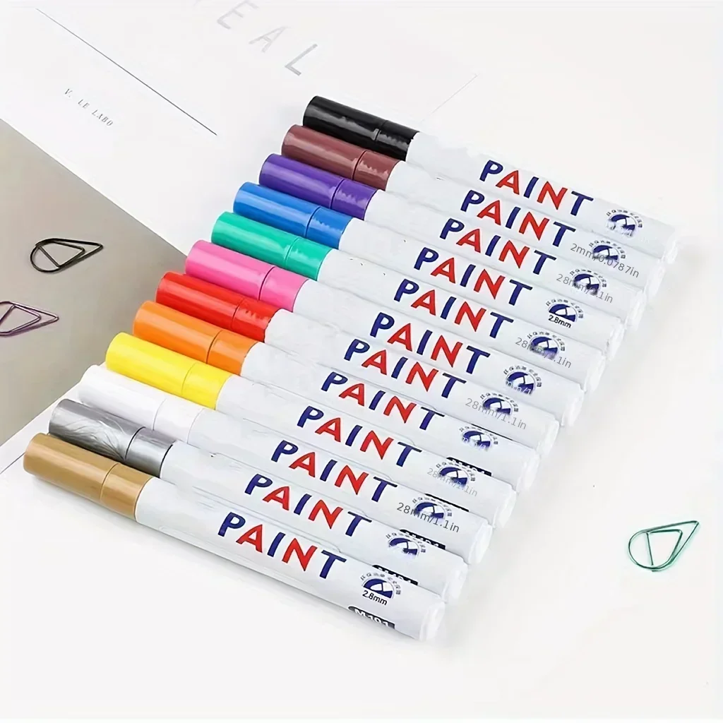 Autolack Stift Wasserdicht Auto Rad Reifen Fettige Malerei Mark Stift Auto Gummi Reifen Lauffläche CD Metall Permanent Farbe Marker