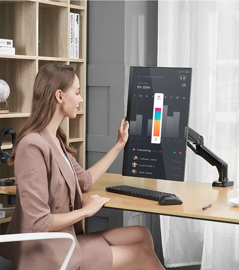 2021 Mới NB F80 Để Bàn Khí Mùa Xuân 17-30 "Màn Hình LCD LED Giá Đỡ Gắn Cánh Tay Full Chuyển Động Màn Hình Hiển Thị đế Nạp 2-9 Kgs