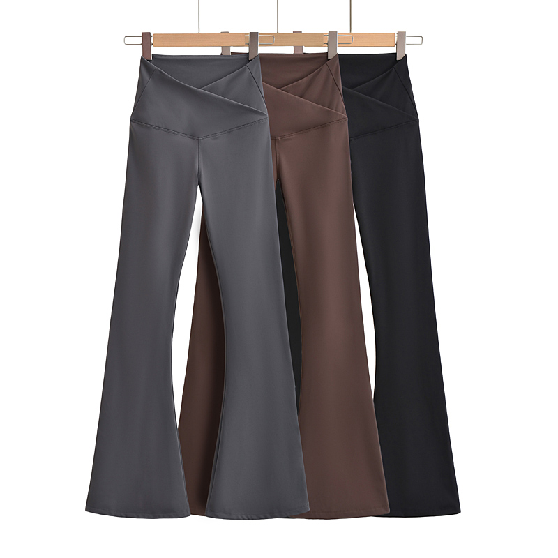 Herbst outfits frauen dünne yoga hosen frauen flare leggings koreanische stil streetwear casual yoga hosen flare bein schwarz