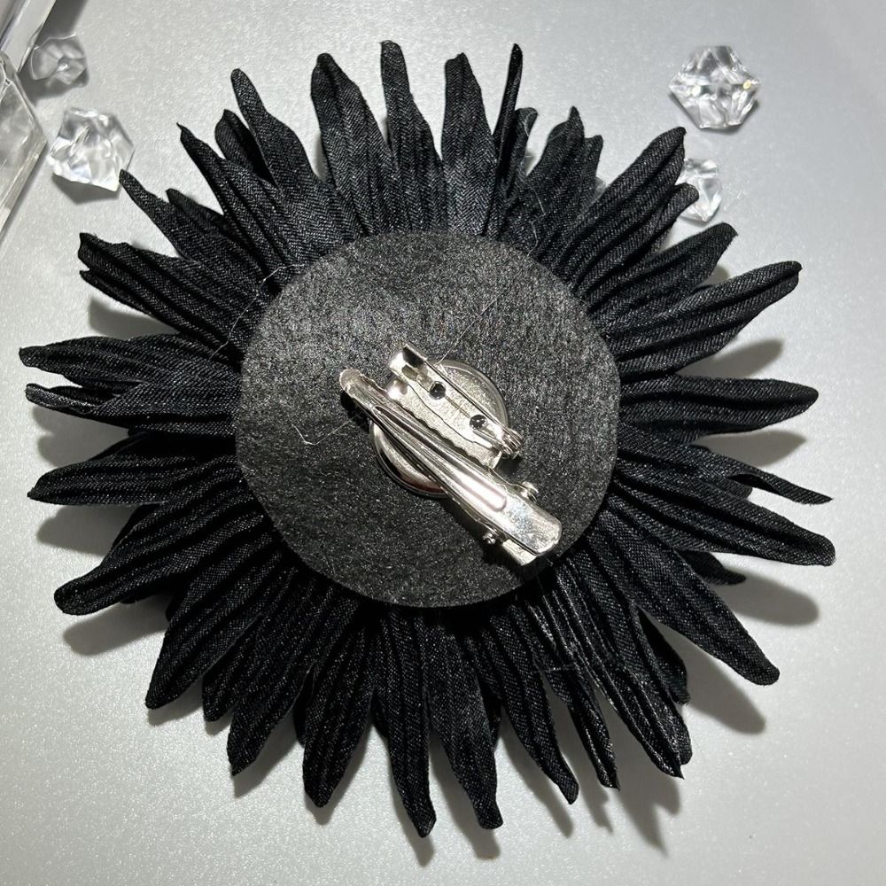 Fabric Handmade Accessories Large Flower Brooch Jewelry Badge Accessories Suit Sweater Coat Corsage Solid Color