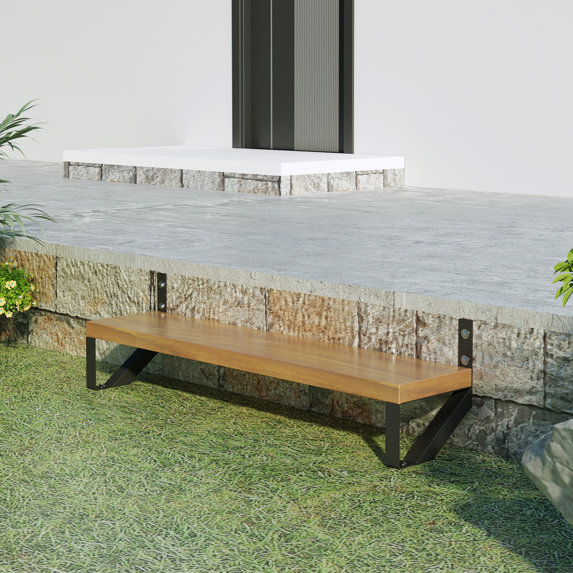 DIYHD เหล็กบันได Riser 1 บันได Stringer สําหรับดาดฟ้าความสูง 10in,ผงเคลือบสีดํา,โหลดสูงสุดความจุ: 500lbs,2 แพ็ค