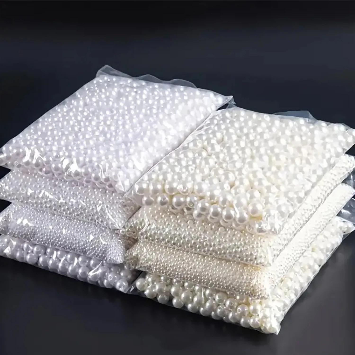 60-1000 Uds. Cuentas de perlas ABS, cuentas redondas sueltas artesanales para hacer joyería de moda, cuentas de imitación acrílicas DIY de 4mm/6mm/8mm/10mm/12mm
