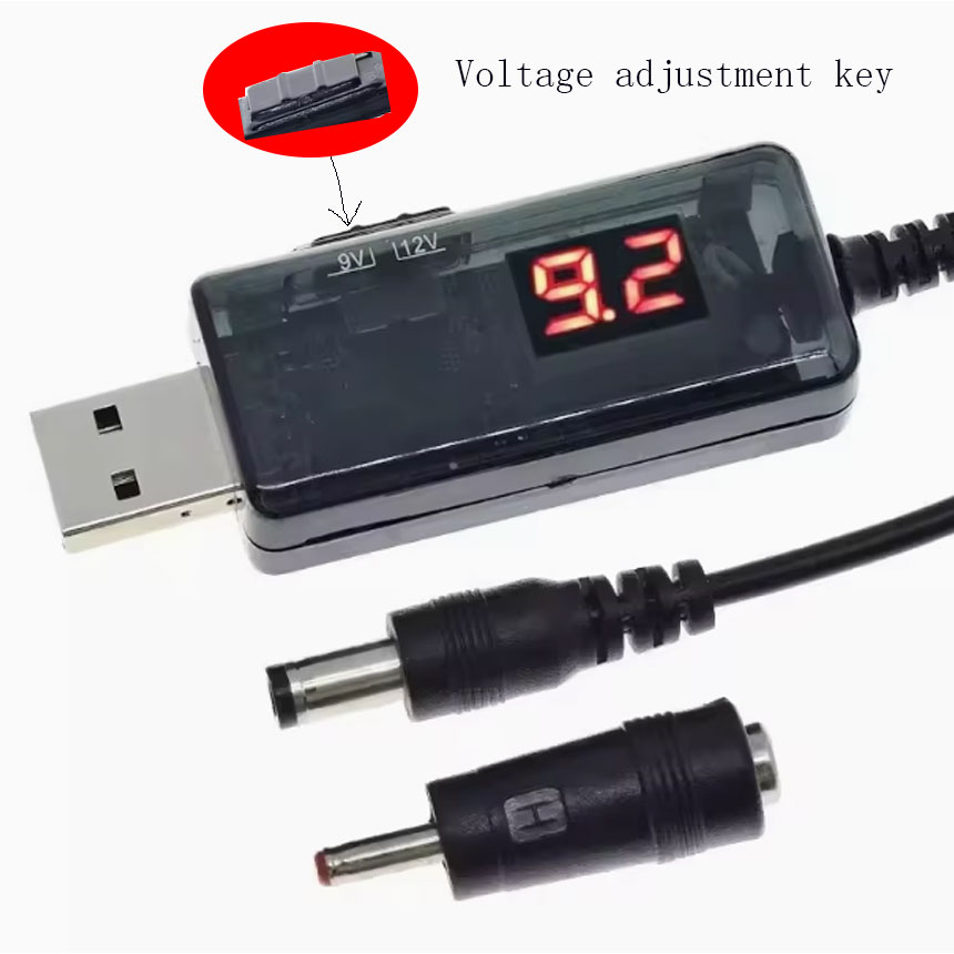 Router Booster Cable USB DC5.5/3.5mm for 5V to 9V 12V Optical Cat Power Cord Nozuta zasilania bez sieci Wyślij Adapter 0.8m