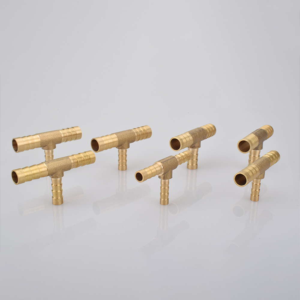 4 5 6 8 10 12 14 16 19mm igual reudcing mangueira farpa t 3 maneiras conector de encaixe de tubulação de bronze divisor acoplador adaptador água gás óleo