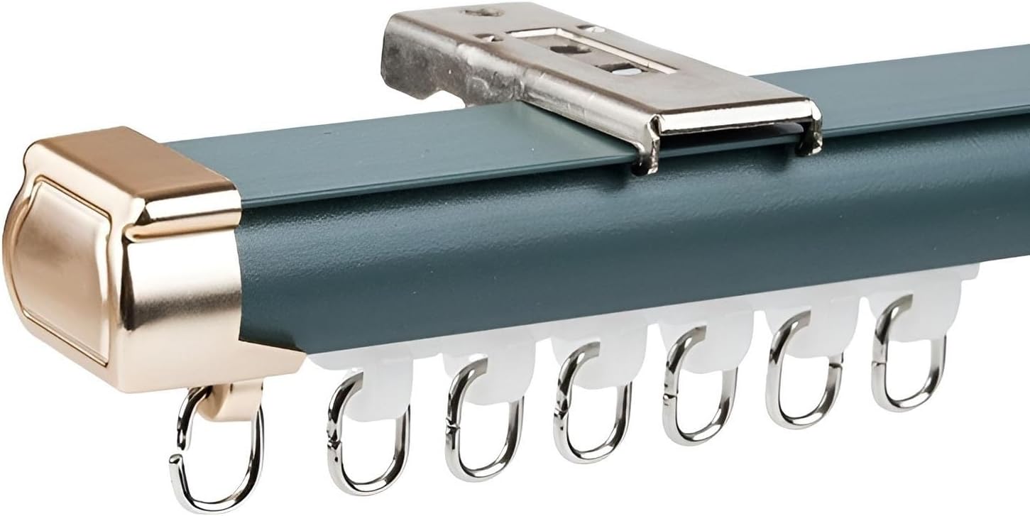 Para montaje en pared/techo, sistema versátil completo para colgar cortinas con accesorios para una fácil instalación y una func