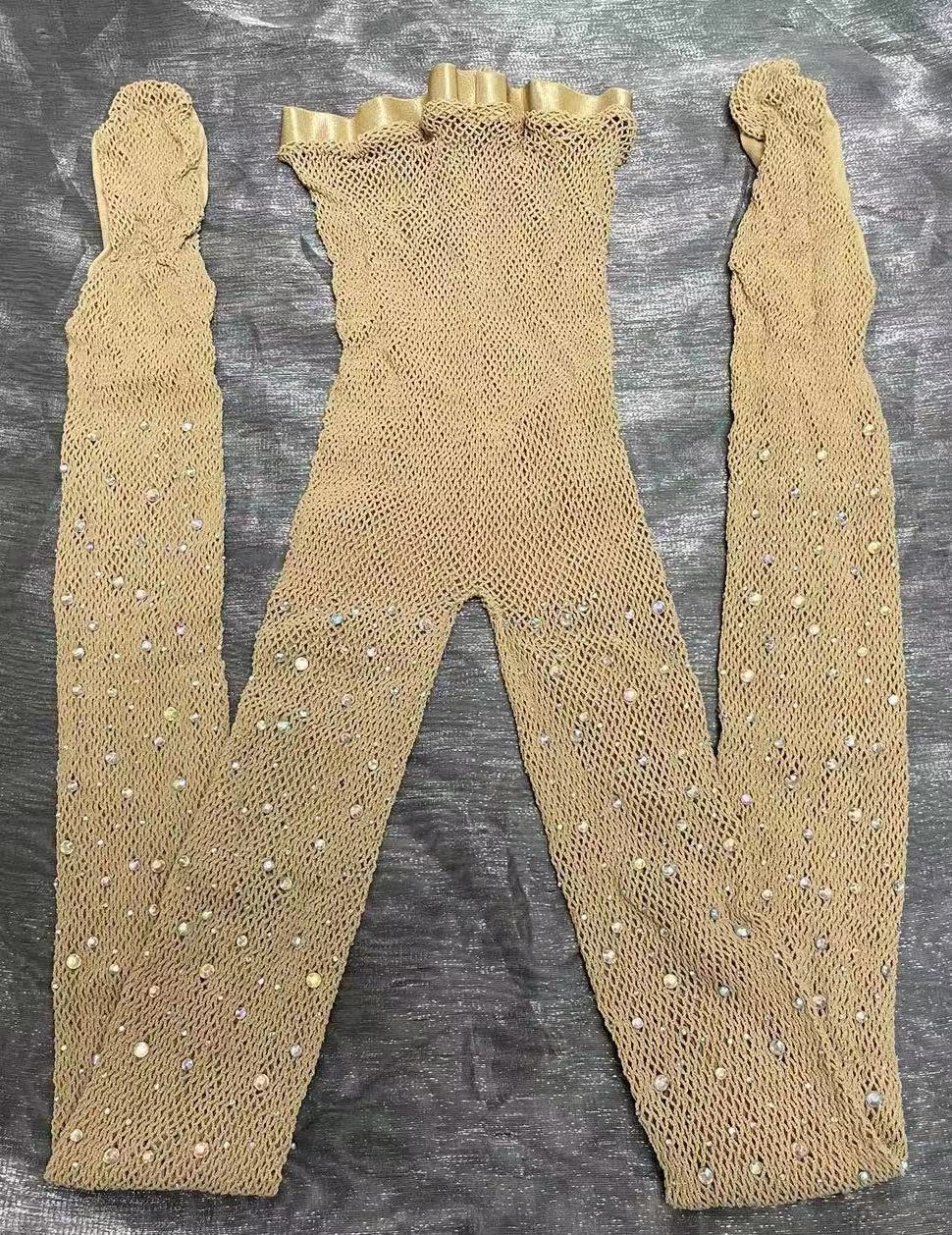 Collants Sexy pour femmes, concours de danse latine, strass, fil dur, élastique, brillant, bas en résille, collants professionnels