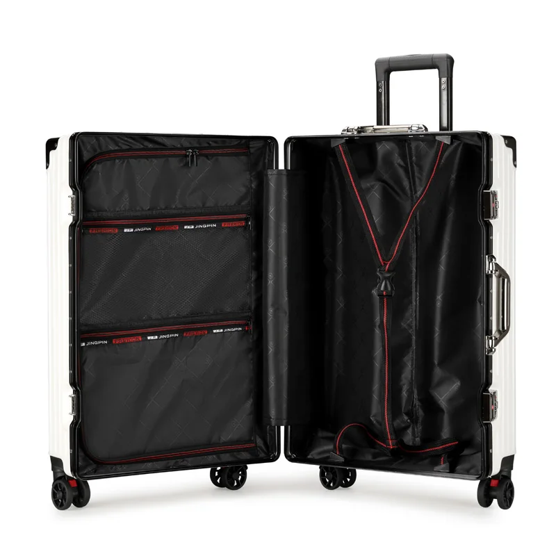 Gepäck Koffer Aluminiumrahmen 20 Trolley Case Universalräder 24 Weiblich Männlich Studenten 26 Langlebiges Passwort 28 Zoll Ledertasche