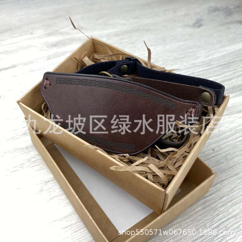 Adjustable Vintage PU Leather Colorblocked Eyepatch Medieval Gothic Roleplaying Pirate Party Props