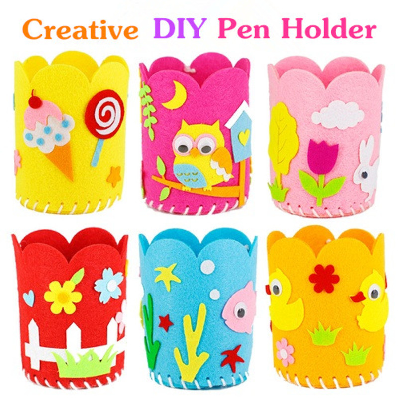 4PCS Kinder DIY Handwerk Bleistift Halter Pädagogisches Spielzeug Für Kinder Kreative Handarbeit Stift Container Kunst Handwerk Spielzeug Montessori Geschenk