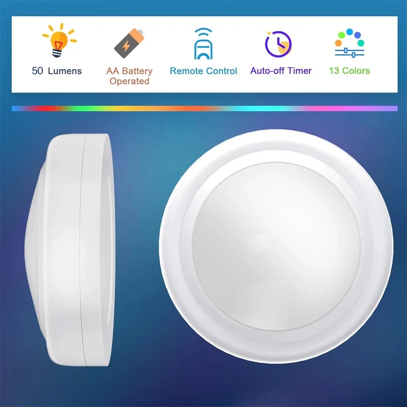 Remote Control Cabinet Lights Battery Powered Night Light Dimmable Warm/White Light Kitchen Lights Closet Aisle Stairs Lighting