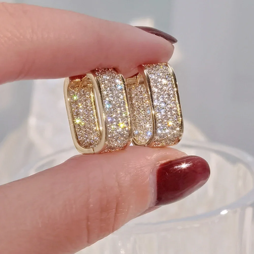 Orecchini coreani FashionHoop per donna Metallo Colore argento/Colore oro Orecchini semplici e versatili per ragazze Gioielli caldi