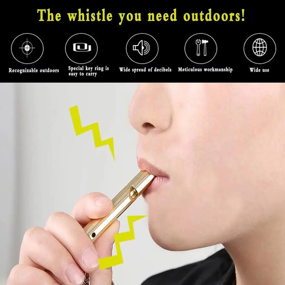 Sifflet en alliage d'aluminium, Double fréquence, sifflet de survie, Double Tube, survie en plein air, outil d'équipement d'urgence