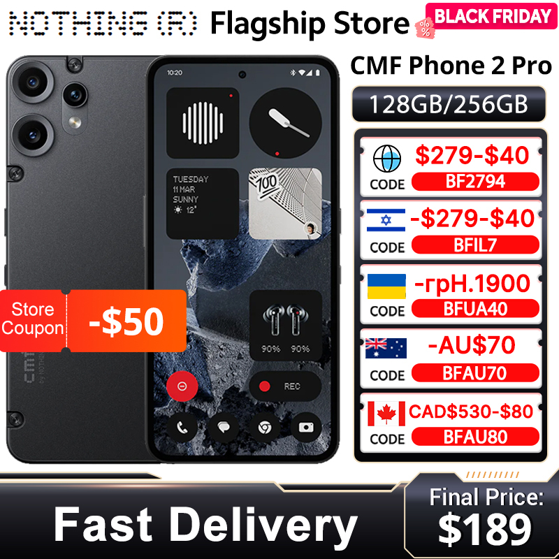 CMF Phone 2 Pro Глобальная версия Смартфон MediaTek Dimensity 7300 Pro 5G 5000 мАч 6,77 AMOLED 120 Гц Основная камера 50 МП NFC