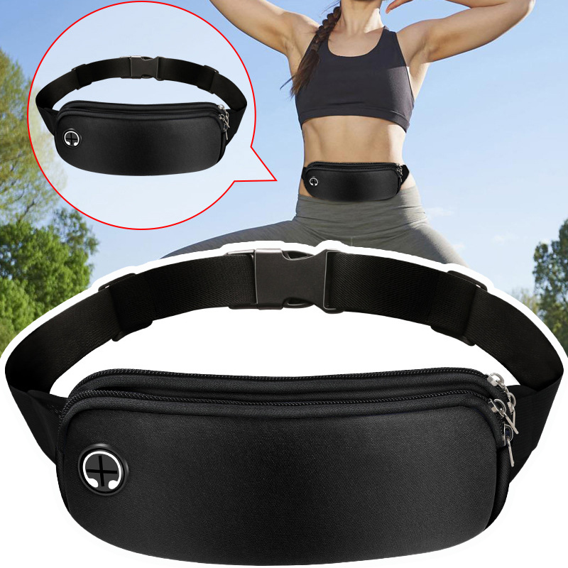 กีฬา Fanny Pack เข็มขัดผู้หญิงกระเป๋าผู้ชายเอวกระเป๋าโทรศัพท์มือถือกระเป๋ายิมอุปกรณ์เสริมปรับสายรัดเอวกระเป๋า
