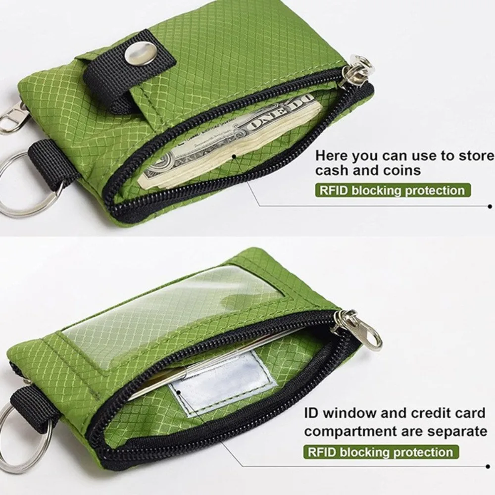 กระเป๋าสตางค์กระเป๋าสตางค์ขนาดเล็กกันไอดีแบบมินิมอลซิป dompet koin แบบบาง