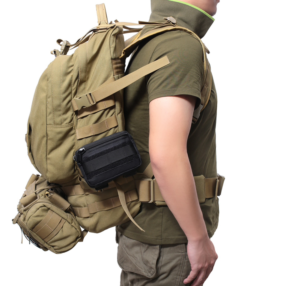 Double Layer EDC Pack Men Tactical Molle Waist Belt Oxford Hip Pouch Fanny Pack Camping Hunting Accessories Utility Bag