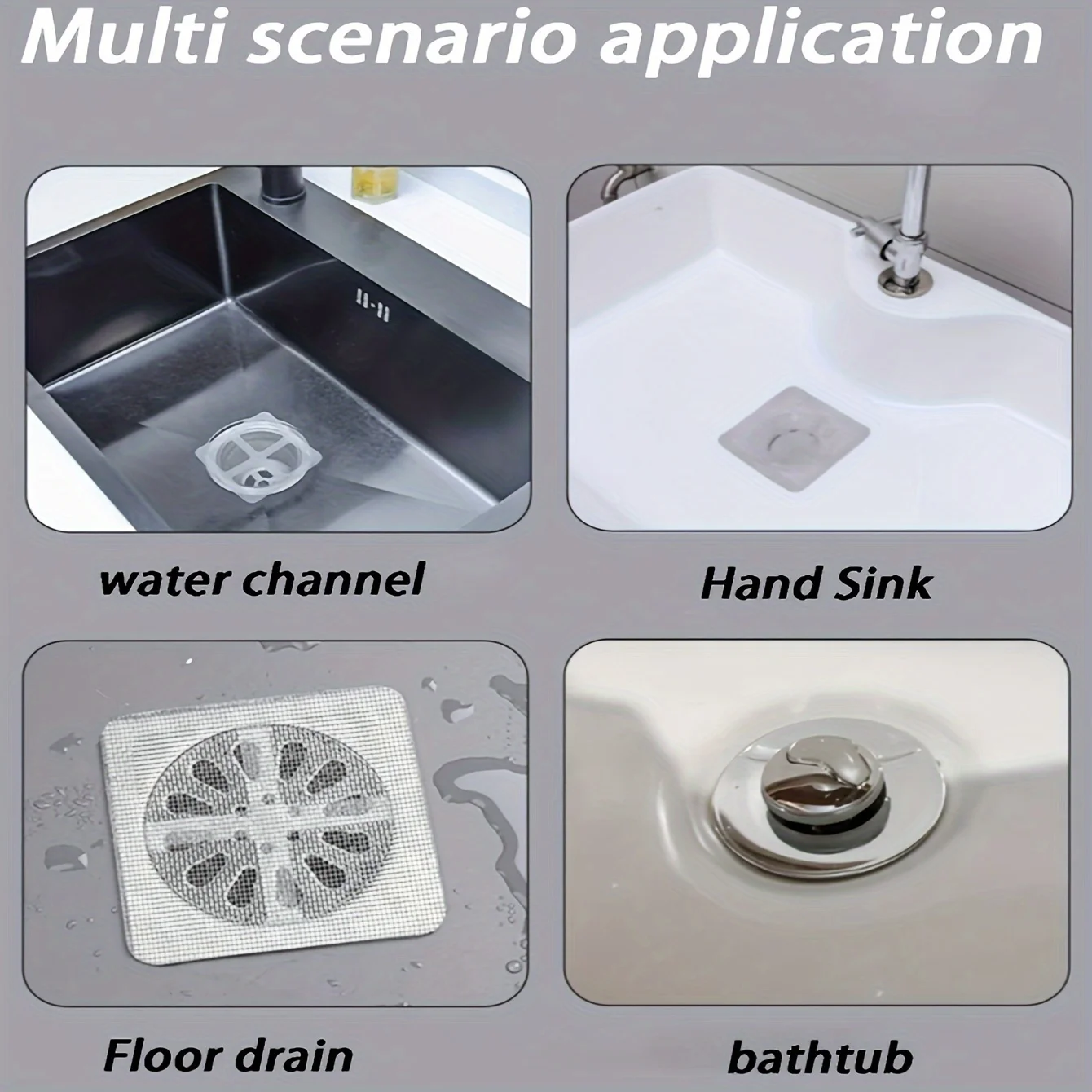 Adhesivo para drenaje de suelo, red de filtro de pelo autoadhesiva a prueba de insectos para baño, filtro de alcantarillado, red de malla antibloqueo para cocina, 10/20 piezas