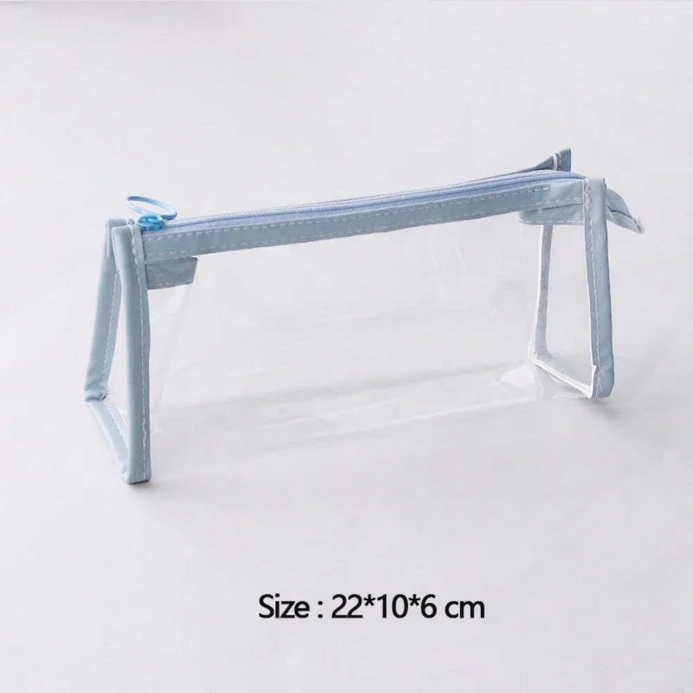 Astuccio trasparente Borsa per penne semplice di grande capacità Borsa per cosmetici Kawaii Forniture per ufficio di cancelleria per studio scolastico