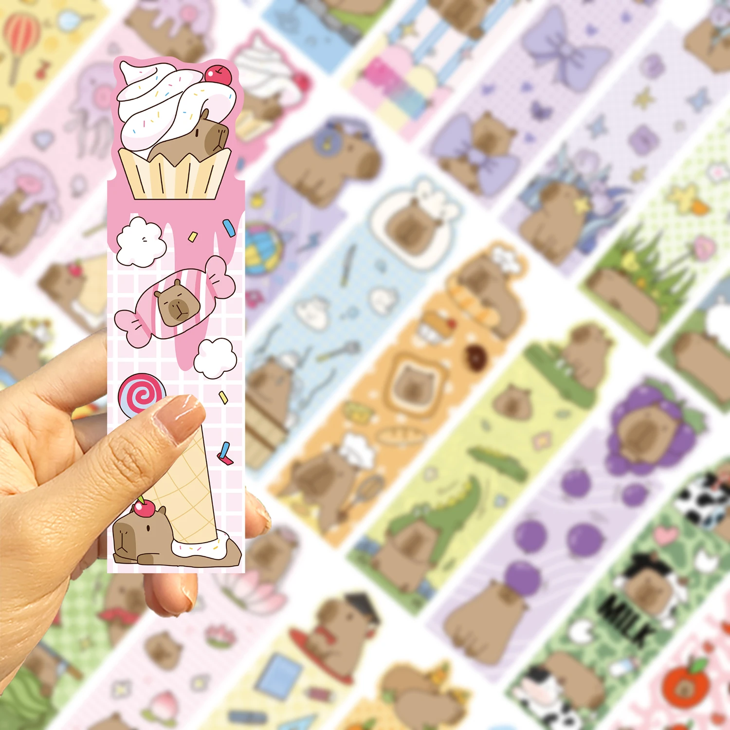 30pcs Capybara บุ๊คมาร์คสําหรับผู้อ่านกระดาษทนทานเหมาะสําหรับคนรักหนังสือน่ารักทุกวันอุปกรณ์สํานักงาน