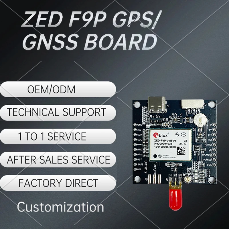 ZED-F9P RTK GNSS receiver board with S MA Base or Rover Original ZED-F9P-01B-01 RTK High Precision GNSS/GPS  Development Board