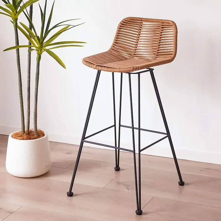 Outdoor Leisure Bar High Stool Balcony Outdoor Wicker Chair Outdoor Restaurant Coffee Shop Internet Famous Bar Chair