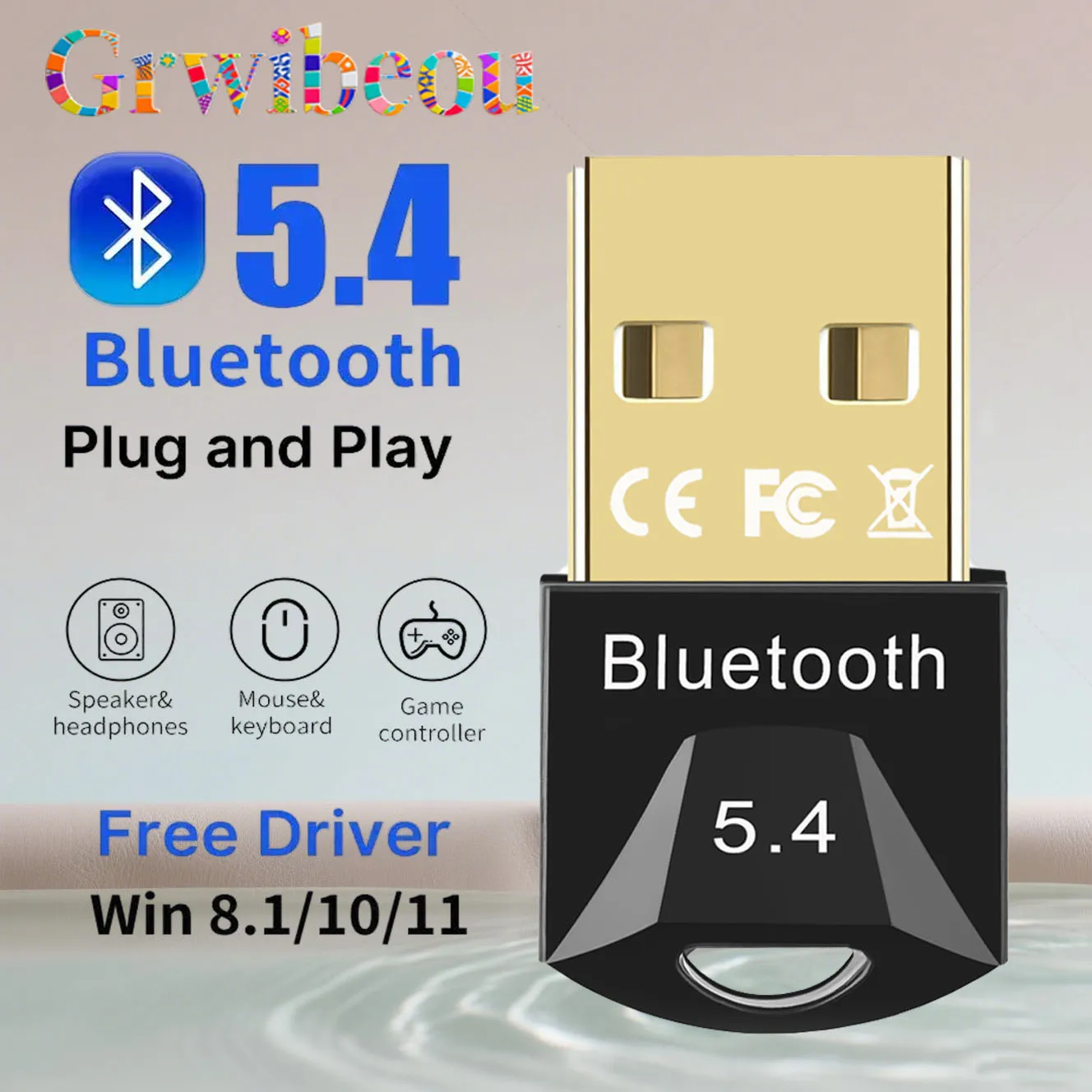 Adaptador usb bluetooth para pc usb bluetooth 5.4/5.3/5.1/ 5.0 receptor dongle para alto-falante mouse teclado música transmissor de áudio