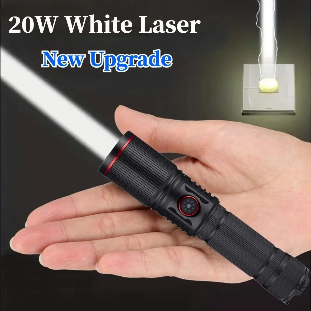 30 W hohe helle LED-Taschenlampe, hohe Leistung, Typ C, wiederaufladbare Zoom-Taschenlampe, Camping, Outdoor, Jagd, Angeln, Wandern, Beleuchtungslampe