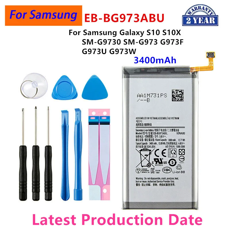 Совершенно новый телефон, аккумулятор 3400 мАч для Samsung Galaxy S10, S10 X, EB-BG973ABU G973F, G973U, G973W, SM-G9730 + Инструменты