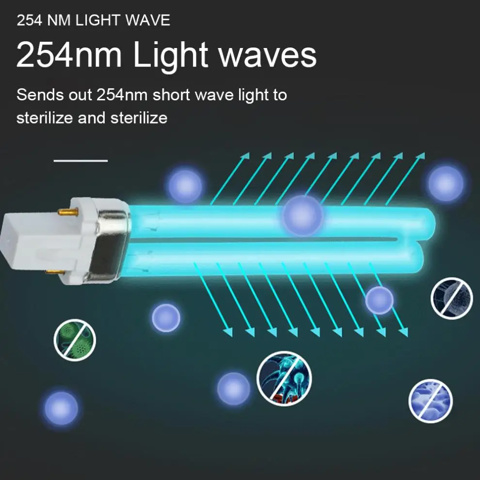 G23/2G7 UVC Lamp 5W 7W 9W 11W 13W 253.7nm 254nm Water Air Purification 9W UVC H Shape Tube, G23/2G7 UVC Lamp