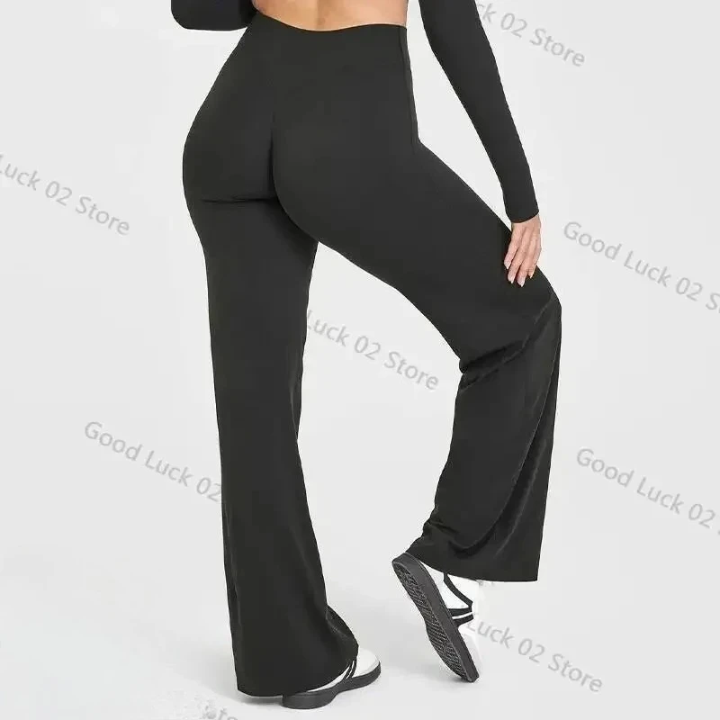 2025 Casual Fiess Straight-Leg For Women Soft Breathable Without Awkward Leggings Ties Yoga Wide-Leg Sports Pants