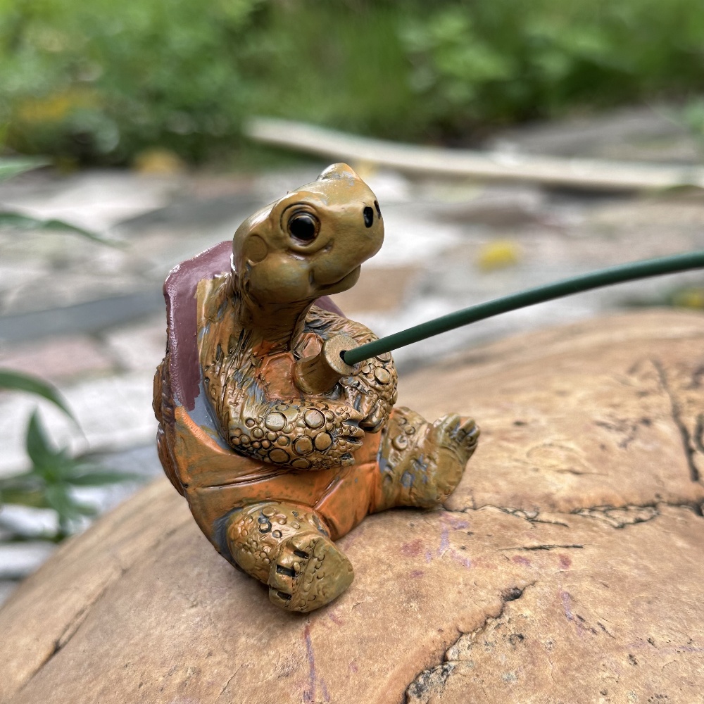 Kreative Seil Angeln Schildkröte Statue Nette Simulation Schildkröte Harz Figur Tier Skulptur Ornament Outdoor Home Garten Dekor