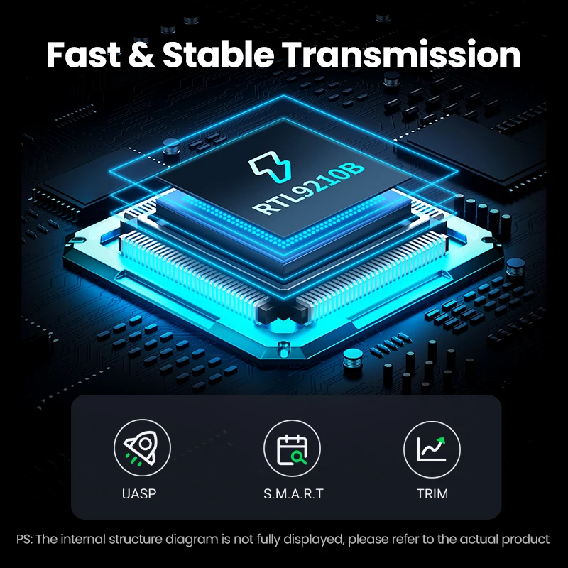Адаптер UGREEN M.2 NVMe SATA SSD, 10 Гбит/с, USB 3,2 Gen2 USB C, внешний корпус с поддержкой ключей M и B & M