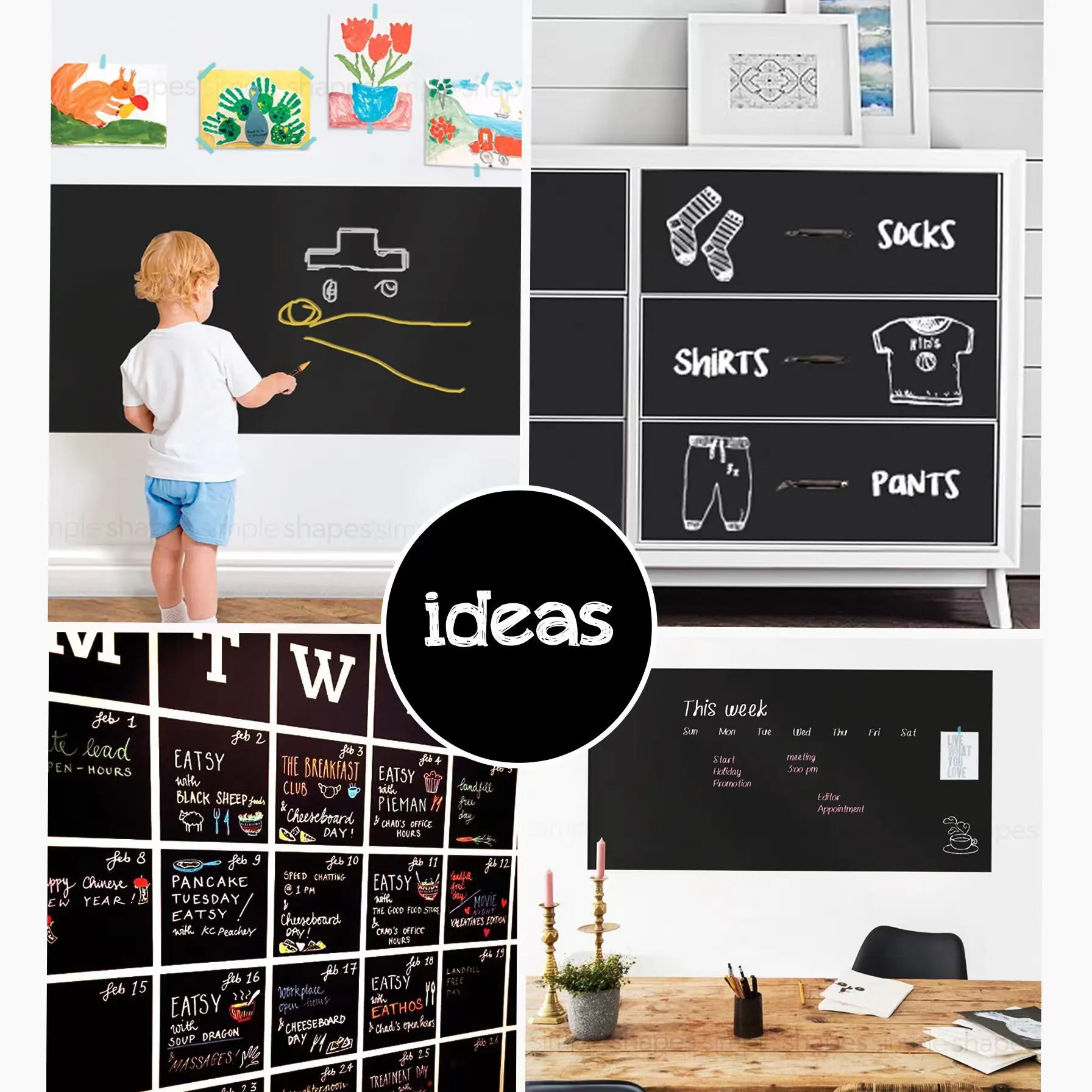 Large Black Board Sticker Large Chalkboard Wallpaper For Wall Self Adhesive Chalk Board Wall Sticker For Classroom Display
