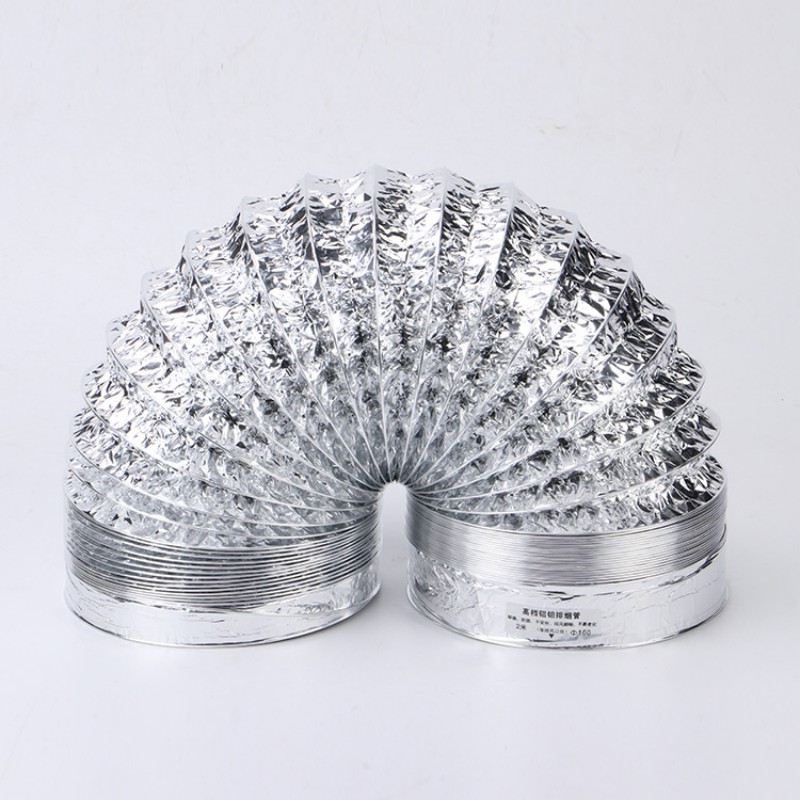 80/100/120/150/200 มม.เข้ารหัสอลูมิเนียมฟอยล์ระบายอากาศท่อปรับขนาดได้ควันหลอดห้องครัว Outlet ห้องน้ําไอเสียท่อพัดลม