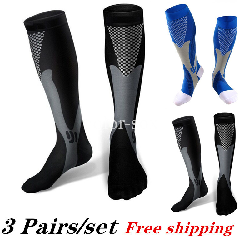 2/3/4 Paar Kompressionssocken Kniehohe Sportsocken Medizinische Pflegestrümpfe Krampfadern Socken Outdoor Radsocken