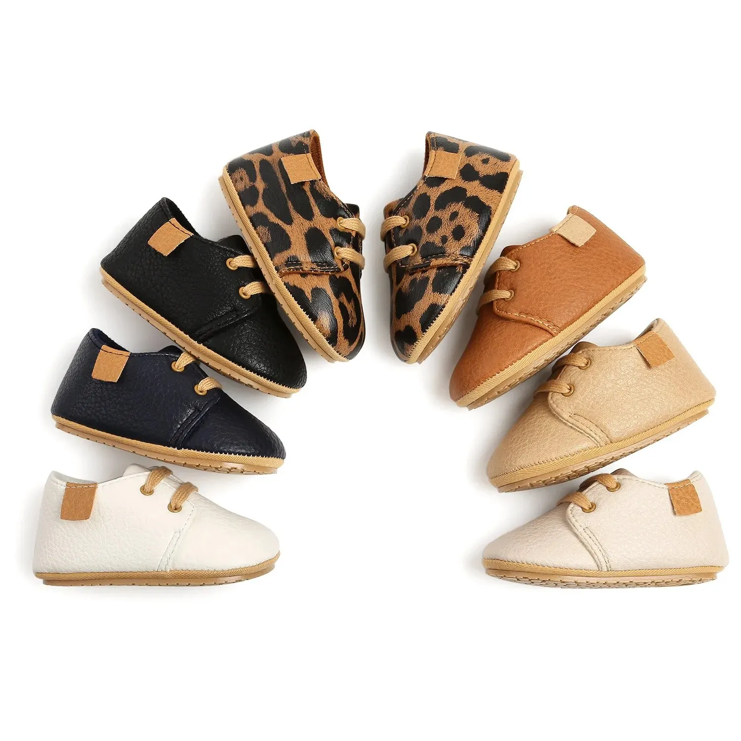 Meckior Babys chuhe Retro Pu Leder Jungen Mädchen Schuhe Kleinkind Gummis ohle Anti-Rutsch First Walker Unisex Neugeborenen Mokassins