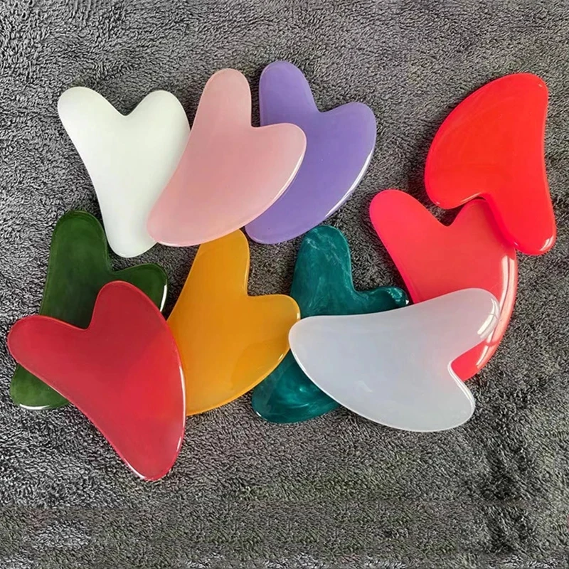 天然樹脂翡翠石 Gua Sha ガッシュスクレーパーマッサージャー顔ボディ顔の皮膚リフティングしわ除去美容スパケアツール
