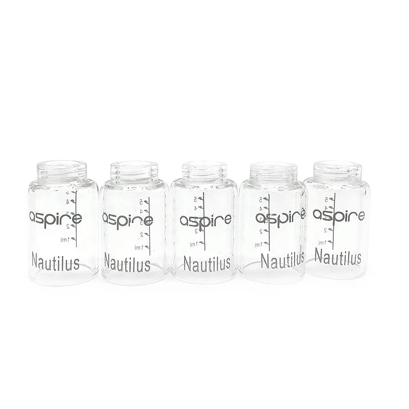 Serbatoio in vetro di ricambio da 5 unità per Aspire Nautilus 5ml Nautilus Mini 2ml Coperchio del serbatoio in vetro Mini contenitore per tazza di vetro