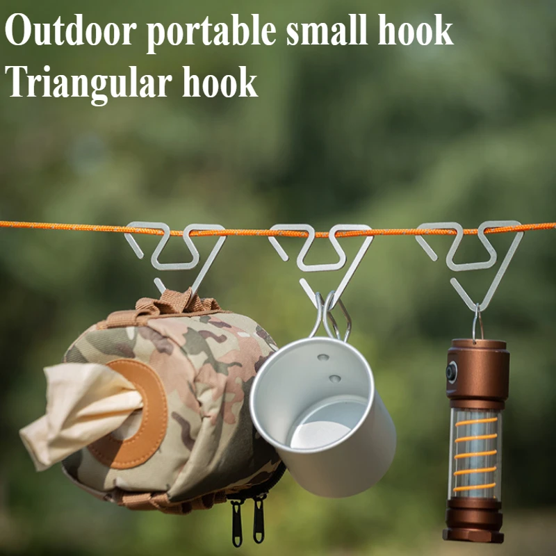 1pc Outdoor stainless steel hooks are not easy to slide ultra light multifunctional lightweight camping accessories and tools