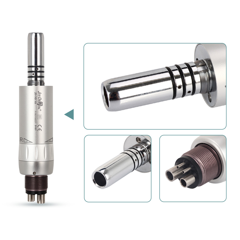 Pieza de mano Dental de baja velocidad, botón de presión, contraángulo 1:1, Motor de aire tipo E de 4 agujeros con sistema de refrigeración por agua interna